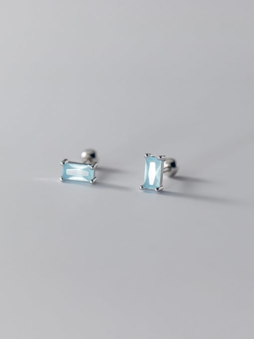 Rosh 925 Sterling Silver Cubic Zirconia Geometric Cute Stud Earring 3