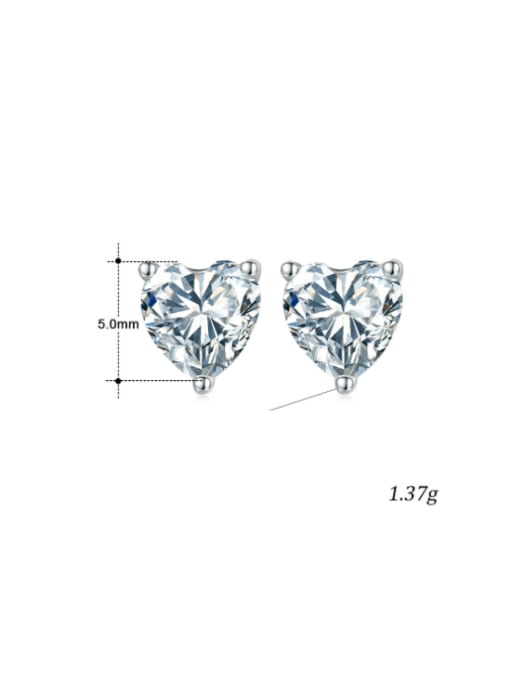 RINNTIN 925 Sterling Silver Cubic Zirconia Heart Minimalist Stud Earring 4