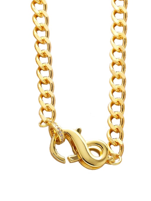 B Brass Geometric Vintage  Hollow Chain Necklace