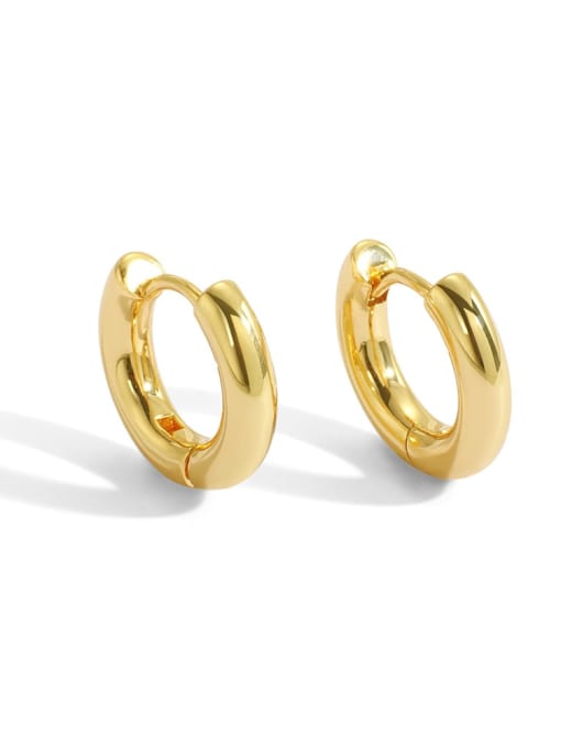 Gold plain Earrings Brass Geometric Minimalist Huggie Earring