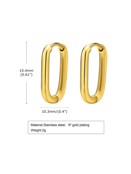 LI MUMU Stainless steel Geometric Minimalist Huggie Earring 3