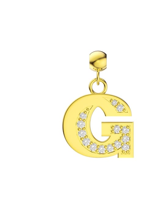 Single Letter G 925 Sterling Silver Cubic Zirconia Letter Minimalist Necklace