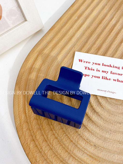 Small Square Dark Blue Alloy Resin Trend Geometric Multi Color Jaw Hair Claw