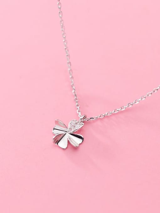 Rosh 925 Sterling Silver Simple fashion flower pendant Necklace 2