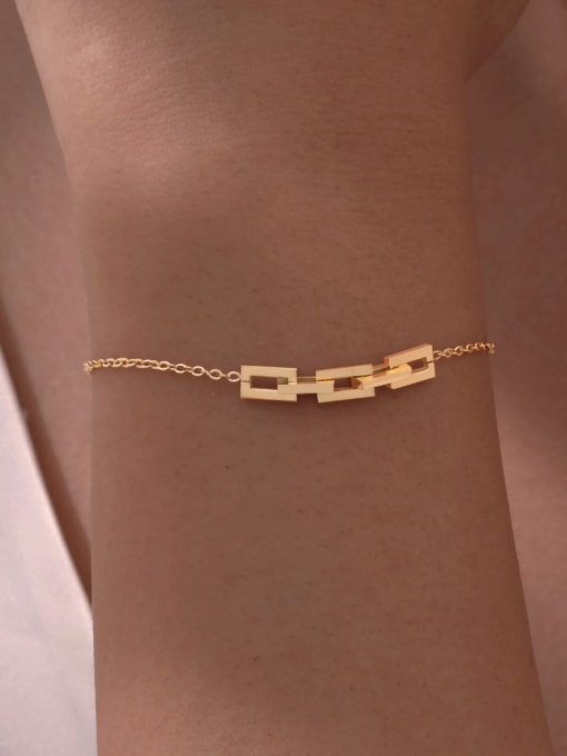 LI MUMU Stainless steel Geometric Minimalist Link Bracelet 1