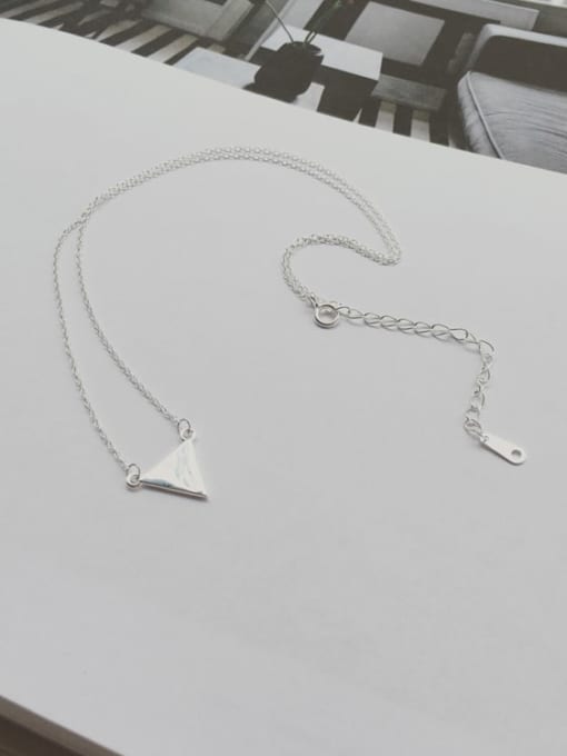 Boomer Cat 925 Sterling Silver Smooth Regular Triangle Chain  Necklace