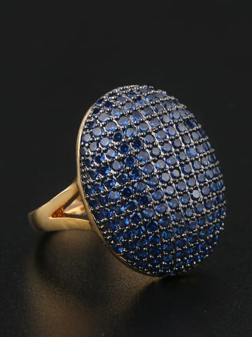 ROSS Brass Cubic Zirconia Geometric Luxury Statement Ring 0
