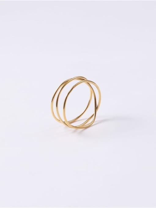 Gold 7 A56 Titanium Round Minimalist Midi Ring