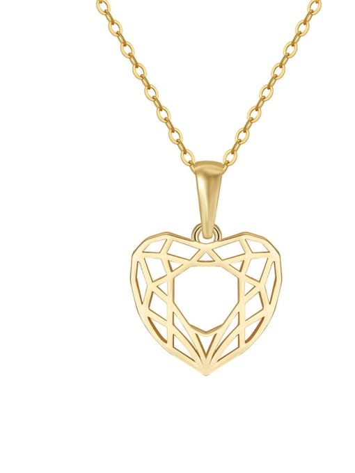 14K gold,45CM,:2.04g 925 Sterling Silver Heart Minimalist Necklace