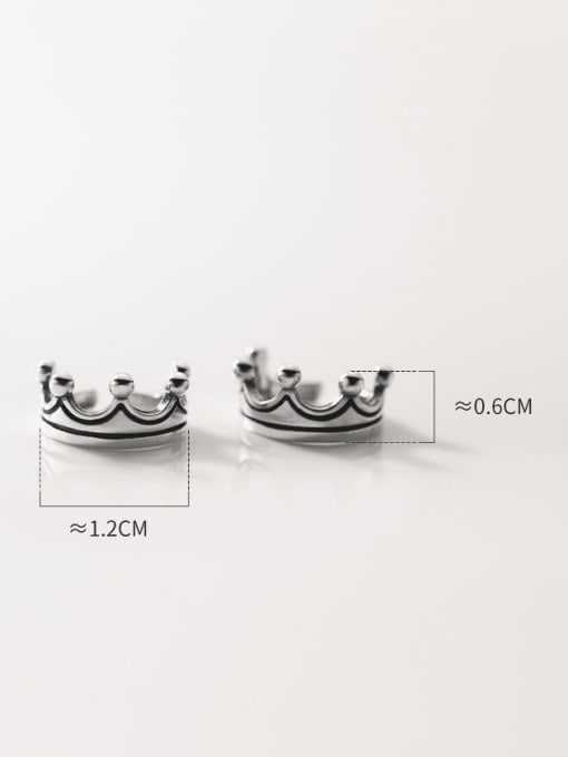 Rosh 925 Sterling Silver Crown Vintage Clip Earring 3