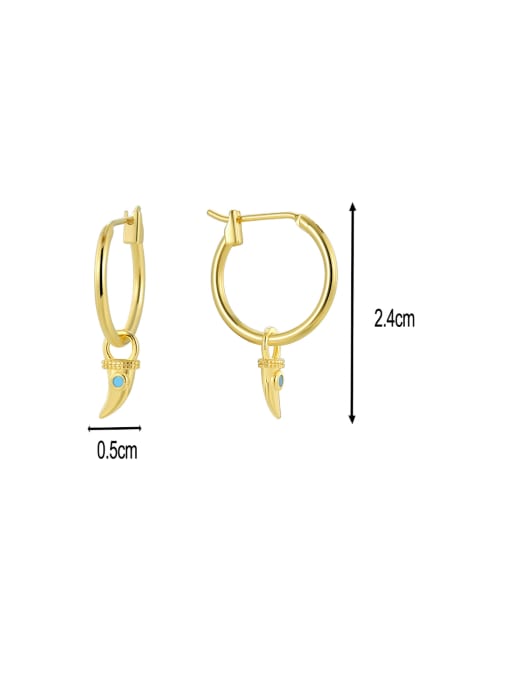 CHARME Brass Irregular Vintage Huggie Earring 2