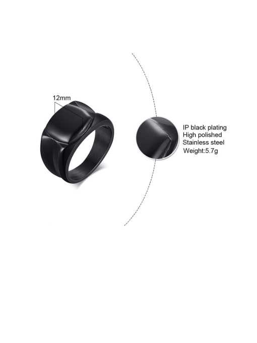 CONG Titanium 12mm Men's Black Ring 3