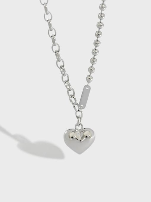 DAKA 925 Sterling Silver Bead Heart Minimalist Necklace 0