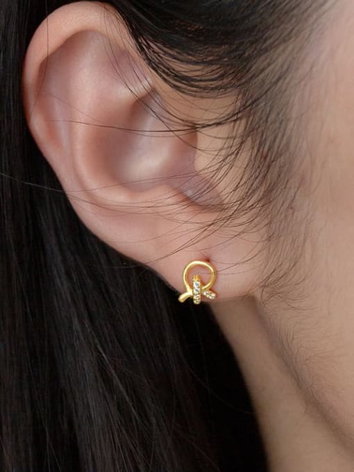 Rosh 925 Sterling Silver Geometric Dainty Stud Earring 1