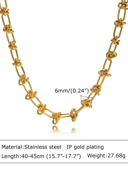 CONG Stainless steel Geometric Vintage Hollow Chain Necklace 2