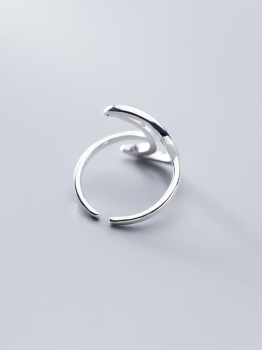 Rosh 925 Sterling Silver Moon Minimalist Band Ring 2