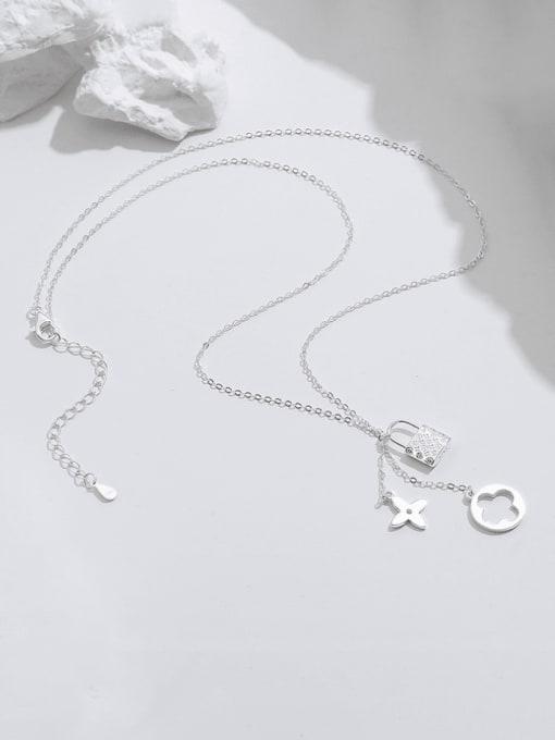 KDP-Silver 925 Sterling Silver Cross Minimalist Tassel Necklace 2