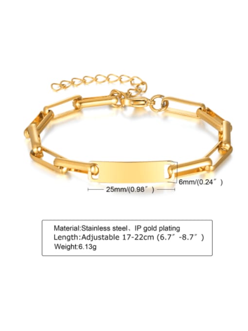 CONG Titanium Steel Geometric Minimalist Link Bracelet 2