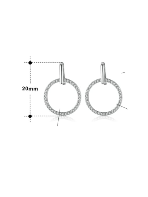 RINNTIN 925 Sterling Silver Cubic Zirconia Geometric Minimalist Drop Earring 2