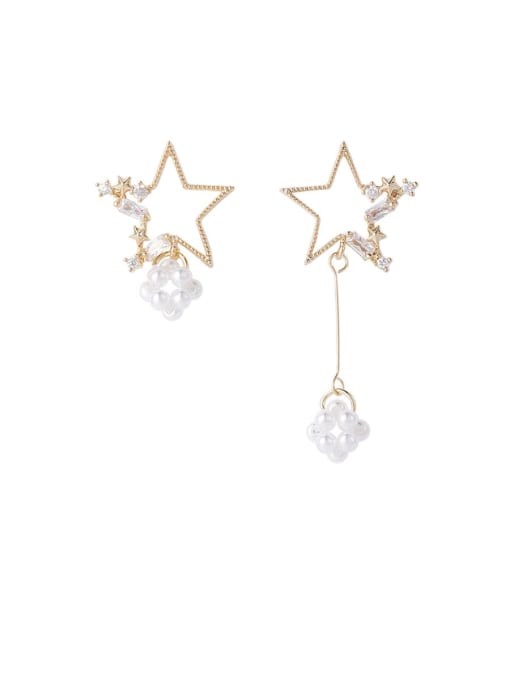 Girlhood Alloy With Gold Plated Simplistic Star Drop Earrings 0