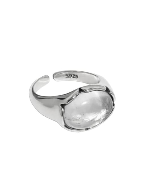 DAKA 925 Sterling Silver Crystal Irregular Vintage Band Ring 4