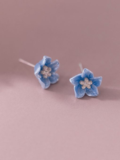 Rosh 925 Sterling Silver Acrylic Flower Minimalist Stud Earring