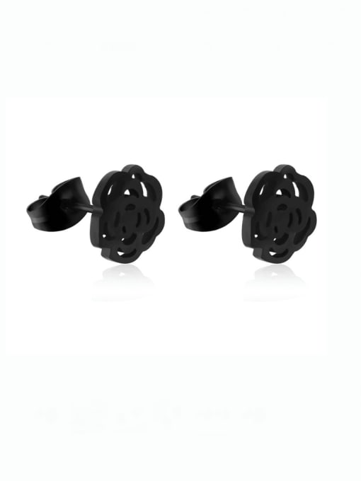 BSL Titanium Steel Flower Minimalist Single Earring(Single-Only One) 0