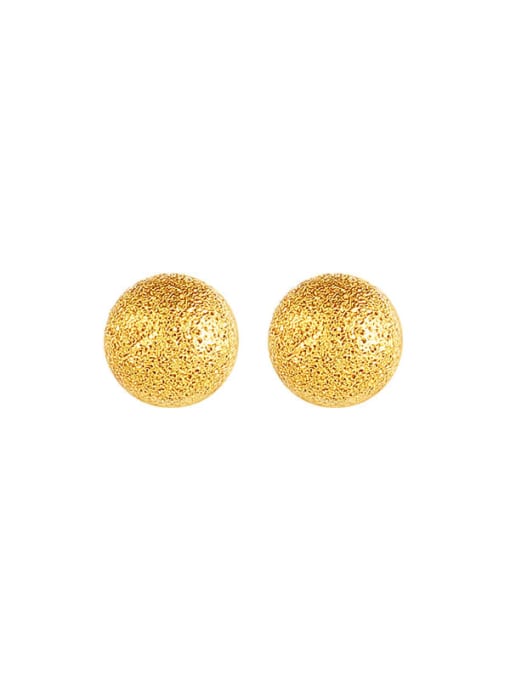 Frosted 4mm Copper Alloy Ball Minimalist Stud Earring