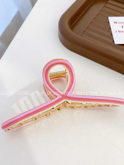 Line pink 12cm Alloy Enamel Trend Geometric Multi Color Jaw Hair Claw