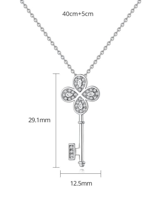 BLING SU Brass Cubic Zirconia Key Minimalist Necklace 2