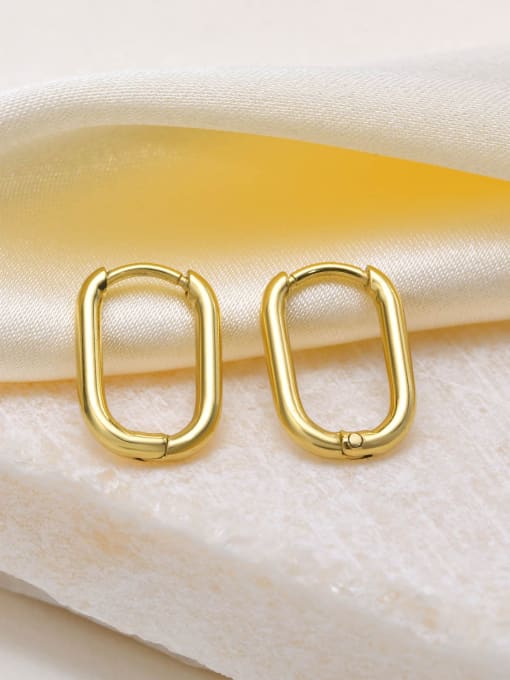 gold Stainless steel Geometric Minimalist Huggie Earring