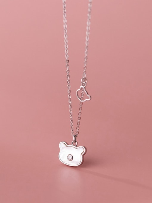 Rosh 925 Sterling Silver Shell Bear Cute Necklace 0