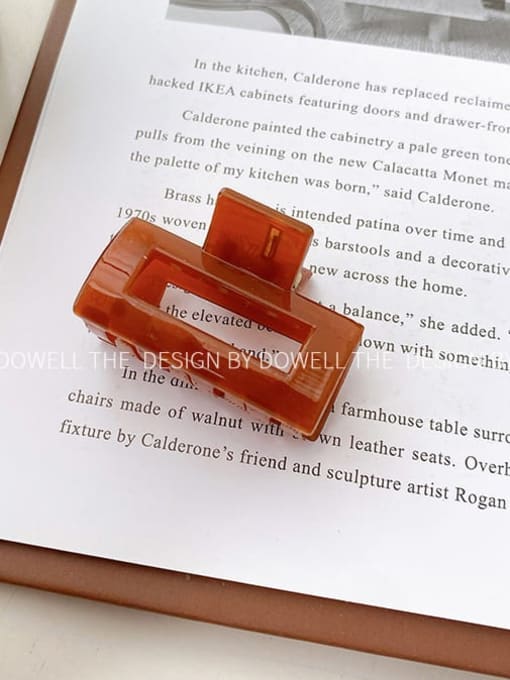 Orange square Trend Geometric Alloy Resin Jaw Hair Claw