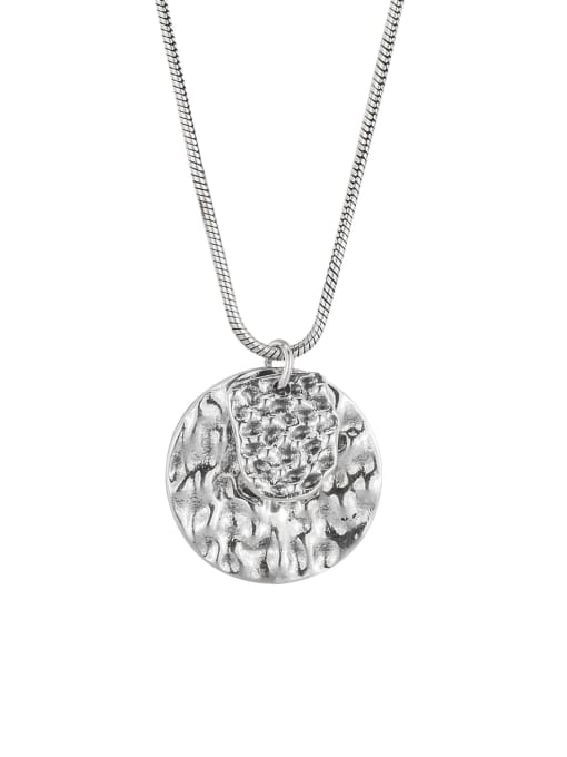 Irregular round necklace 925 Sterling Silver Geometric Minimalist Necklace