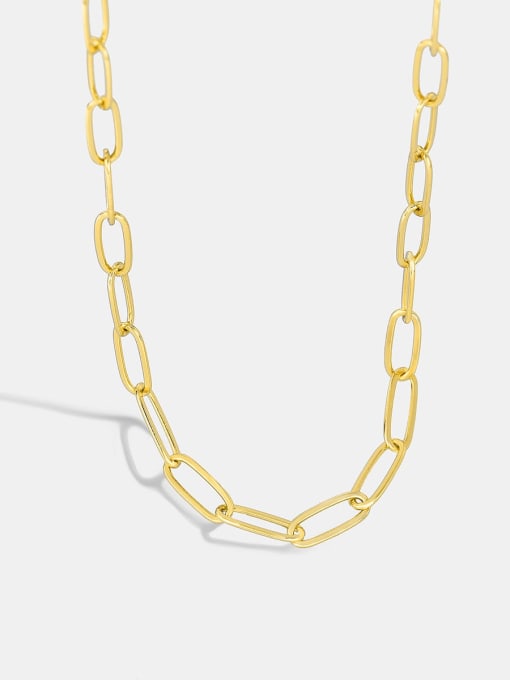 CHARME Brass Geometric Minimalist Pin Chain Necklace 2