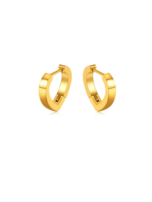 GE869 gold Stainless steel Heart Minimalist Huggie Earring