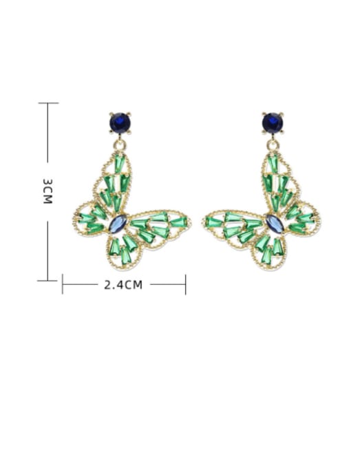 Luxu Brass Cubic Zirconia Butterfly Luxury Drop Earring 3