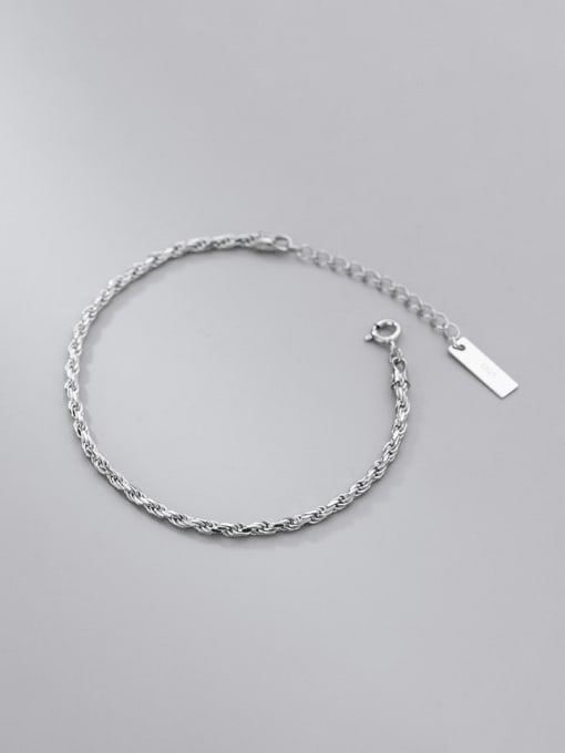 Rosh 925 Sterling Silver Irregular Minimalist Twist Chain  Bracelet 3