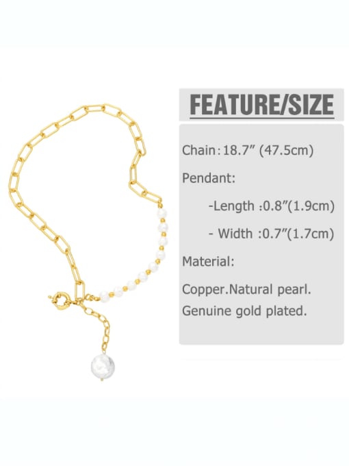 CC Brass Imitation Pearl Tassel Hip Hop Lariat Necklace 2
