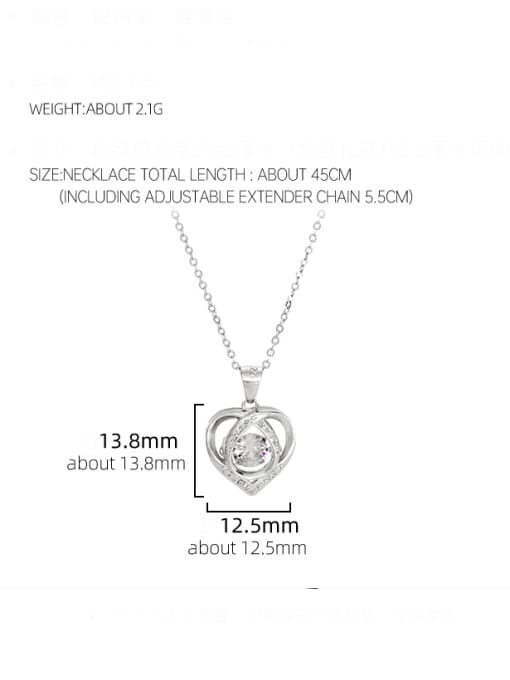 BeiFei Minimalism Silver 925 Sterling Silver Cubic Zirconia Heart Dainty Necklace 3