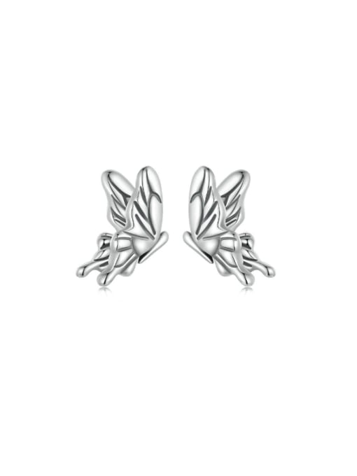 Jare 925 Sterling Silver Butterfly Vintage Stud Earring
