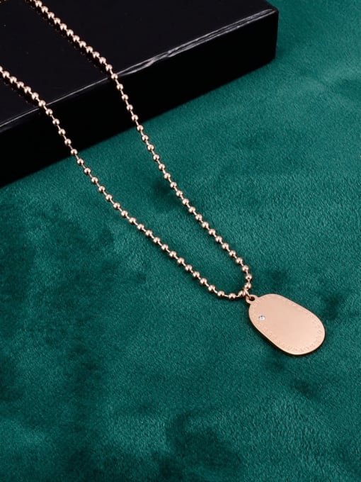 A TEEM Titanium Oval Minimalist pendant Necklace 2