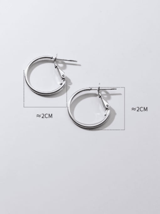 Rosh 925 Sterling Silver Hollow Geometric Minimalist Huggie Earring 3