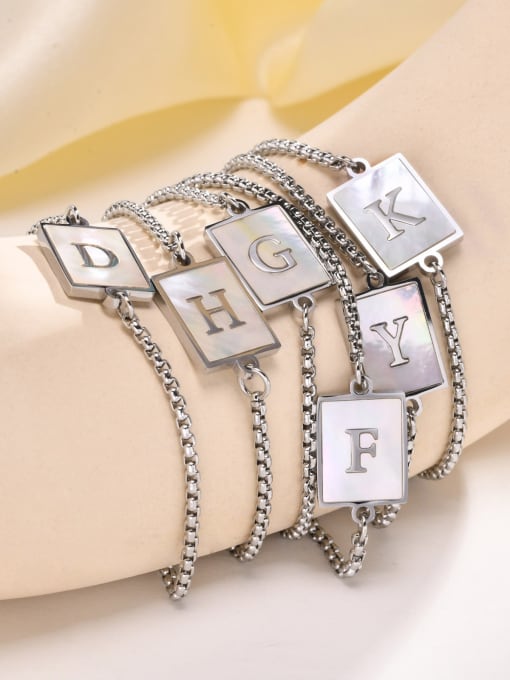 CONG Titanium Steel Shell Letter Hip Hop Adjustable Bracelet 1