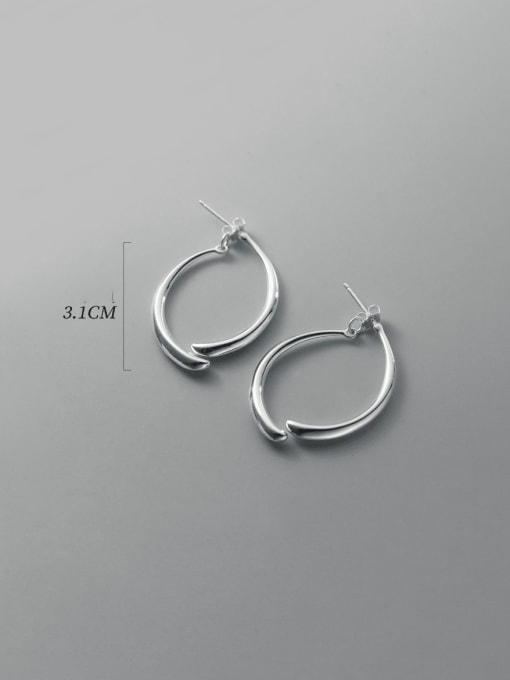 Rosh 925 Sterling Silver Geometric Minimalist Drop Earring 2