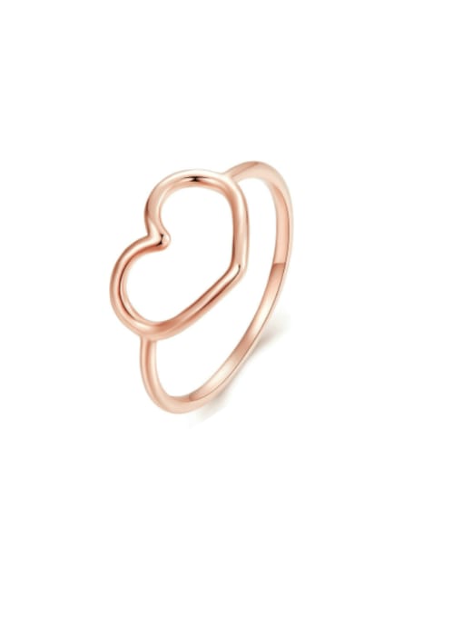rose gold 925 Sterling Silver Heart Minimalist Band Ring