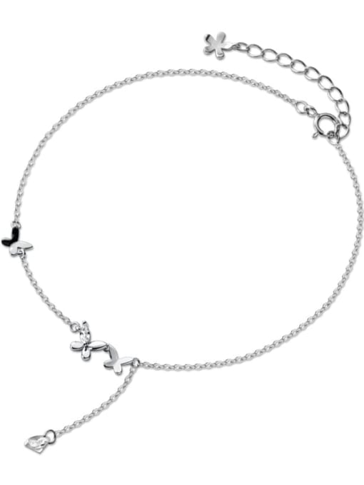 Rosh 925 Sterling Silver  Minimalist  Shell  Butterfly Anklet 0