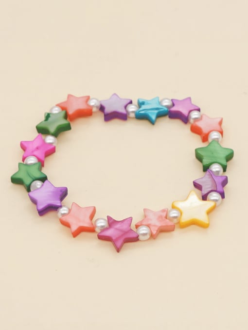 Roxi Imitation Pearl Multi Color Shell Pentagram Bohemia Bracelet 2