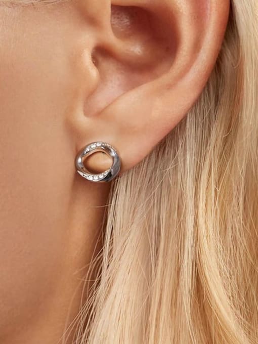 Jare 925 Sterling Silver Geometric Minimalist Stud Earring 1