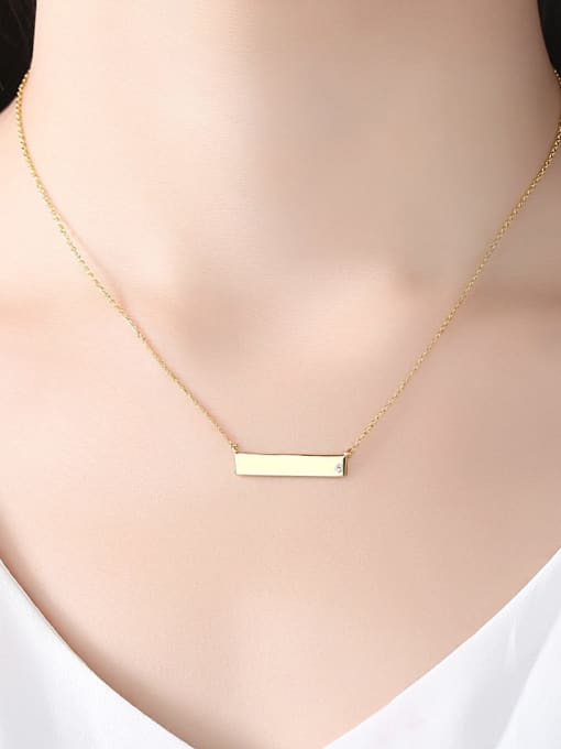 CCUI 925 sterling silver simple smooth geometry  Necklace 1